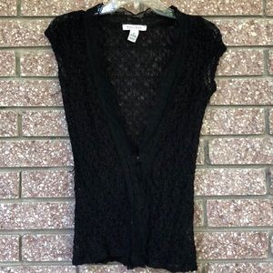 Beautiful elegant black lace open top Size XS